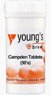 Campden tablets to treat brewing water to remove chlorine and chloramine